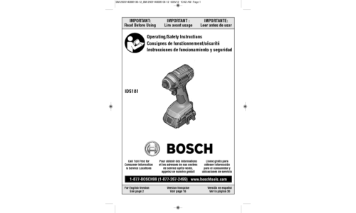Bosch Power Tools Cordless Drill CLPK234-181 User Manual