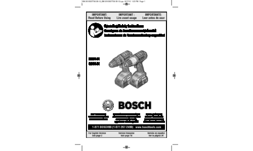 Bosch Power Tools Cordless Drill CLPK232-180 User Manual