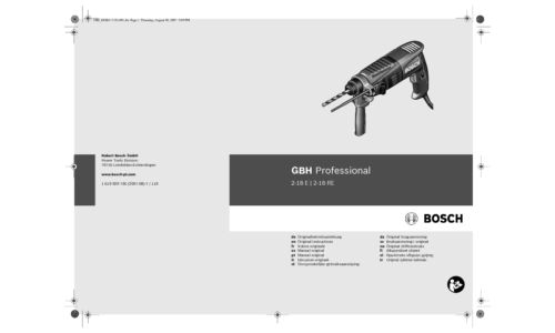 Bosch Power Tools Cordless Drill 18 02 E User Manual