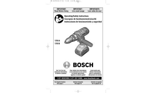 Bosch Power Tools Cordless Drill 17614 User Manual