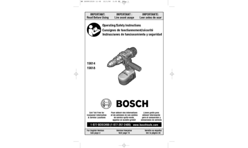Bosch Power Tools Cordless Drill 15618 User Manual
