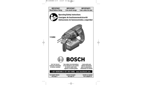 Bosch Power Tools Cordless Drill 11536C User Manual