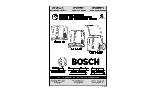 Bosch Power Tools Air Compressor CET3-10 User Manual