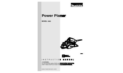Makita 1902 Planer User Manual