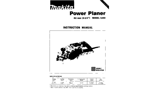 Makita 1100 Planer User Manual