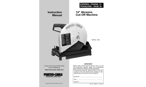 Porter-Cable 1400 User Manual