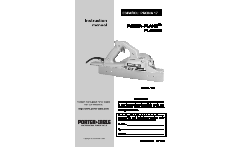 Porter-Cable 126 User Manual