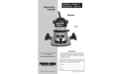 Porter-Cable 100 User Manual