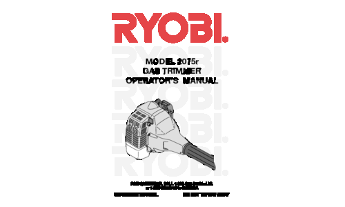 Ryobi 2075r User Manual