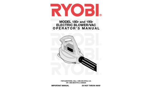 Ryobi 180r, 190r User Manual