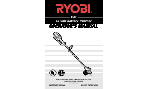 Ryobi 150r User Manual