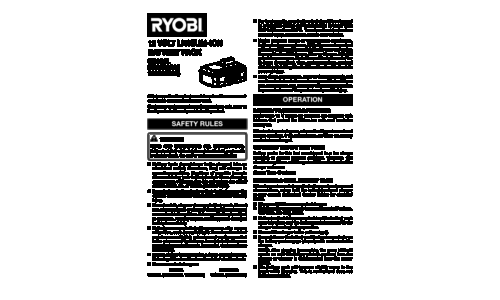 Ryobi 140503001 User Manual