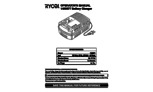 Ryobi 1400677 User Manual