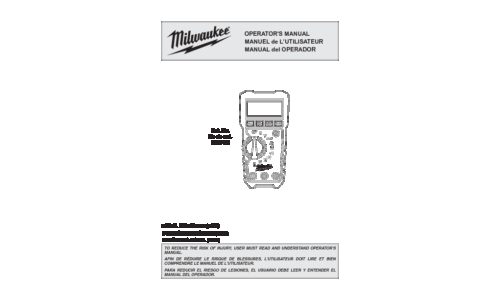 Milwaukee 2217-20 User Manual