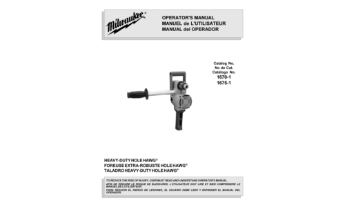 Milwaukee 1670-1 Drill User Manual
