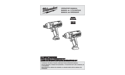 Milwaukee 0883-20 User Manual