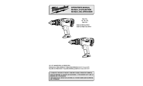 Milwaukee 0822-20 User Manual