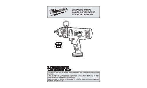 Milwaukee 0799-20 User Manual