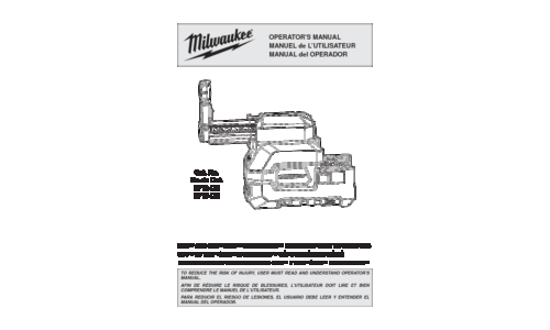 Milwaukee 0757-20 User Manual