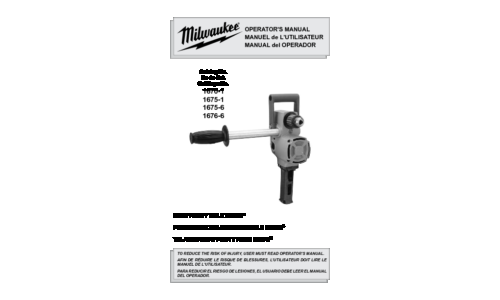 Milwaukee 0756-20 Drill User Manual